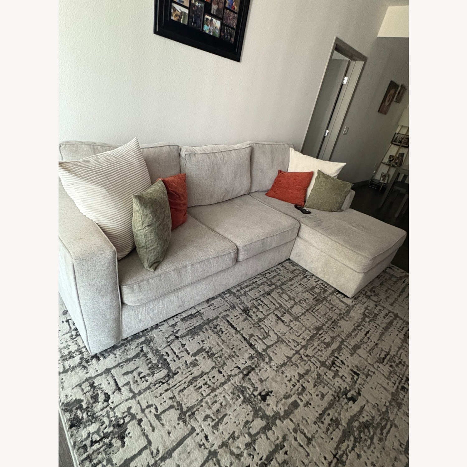 Living Spaces Light Gray Sectional - image-1