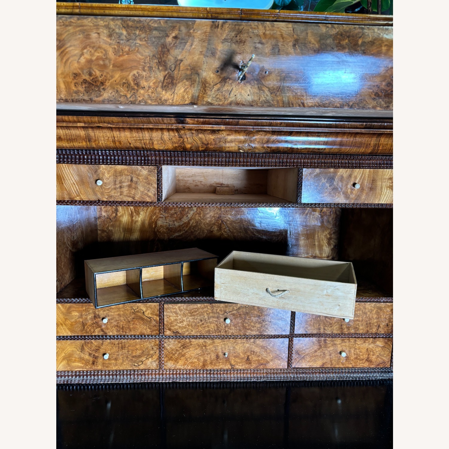 Mid 19th Century Walnut and Mahogany Secretaire - image-7