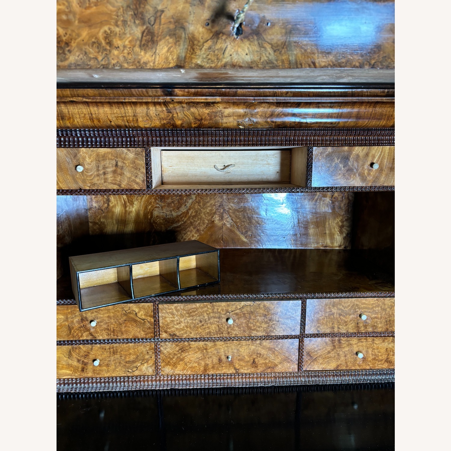 Mid 19th Century Walnut and Mahogany Secretaire - image-6