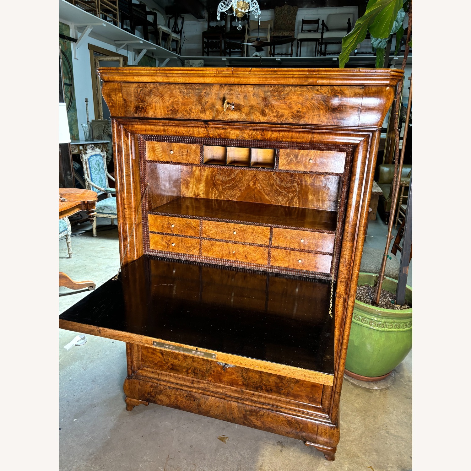 Mid 19th Century Walnut and Mahogany Secretaire - image-5