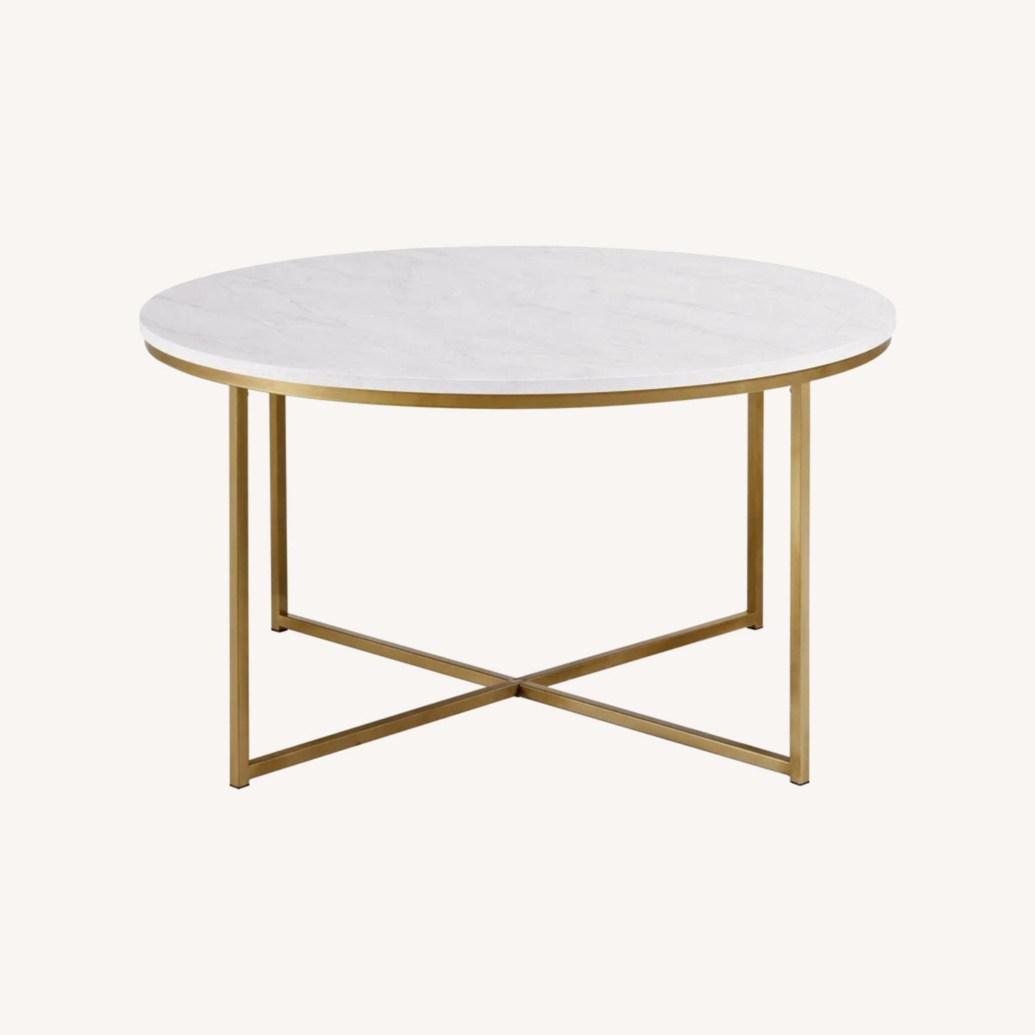 Wayfair Mistana White Marble Coffee Table  - image-0