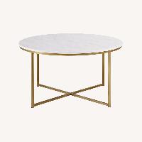 Wayfair Mistana White Marble Coffee Table 