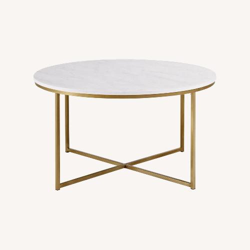 Used Wayfair Mistana White Marble Coffee Table  for sale on AptDeco