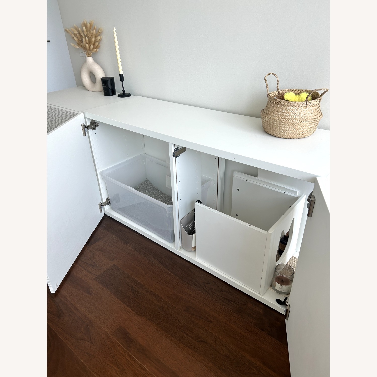 IKEA Besta Side Board TV Console Cat Litter Box - image-3