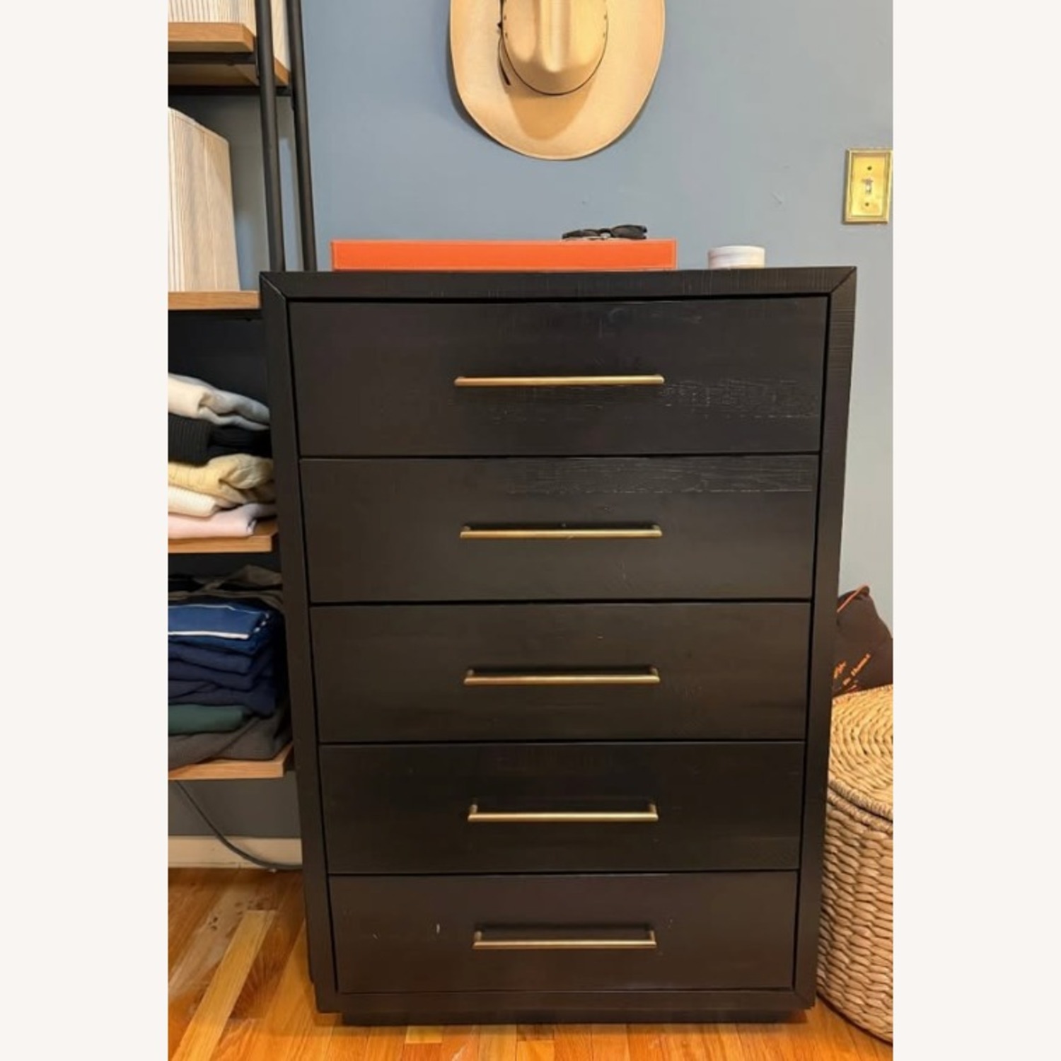 West Elm Alexa Burnished Pedestal 5-Drawer Dresser - image-1