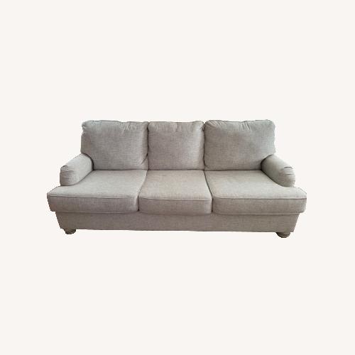 Used Raymour & Flanigan Marisa 3 Seat Linen Sofa for sale on AptDeco