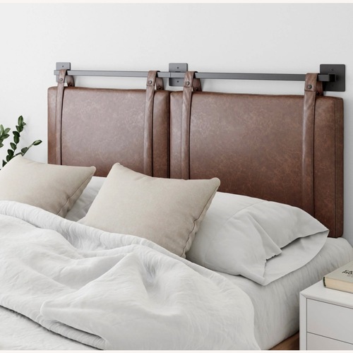 Used Home Depot Nathan James Upholstered King Wall Mount Headboard for sale on AptDeco