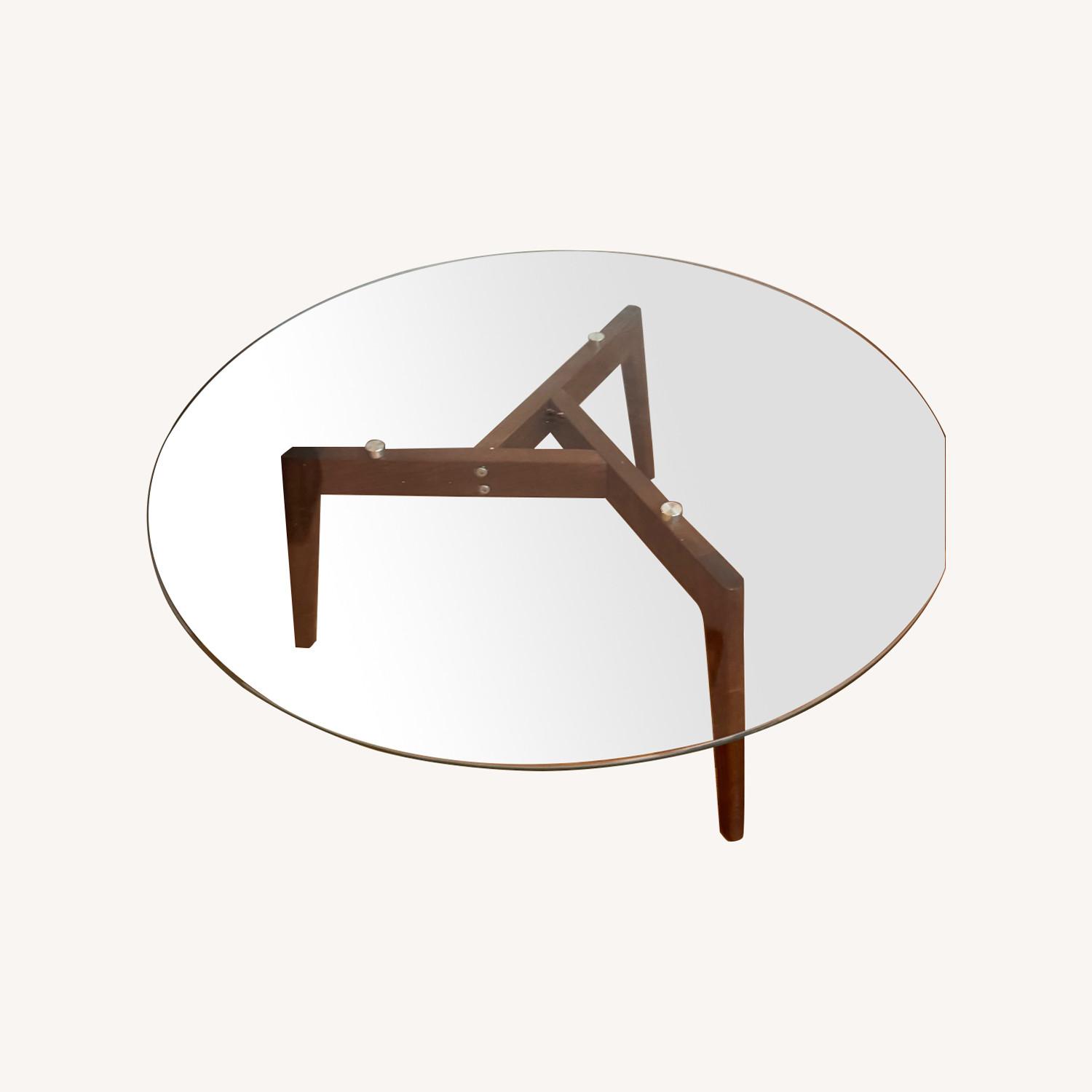 Article Clarus 31.5" Glass Coffee Table Walnut - image-0