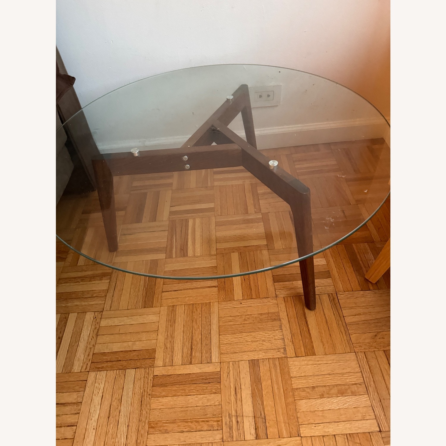 Article Clarus 31.5" Glass Coffee Table Walnut - image-3