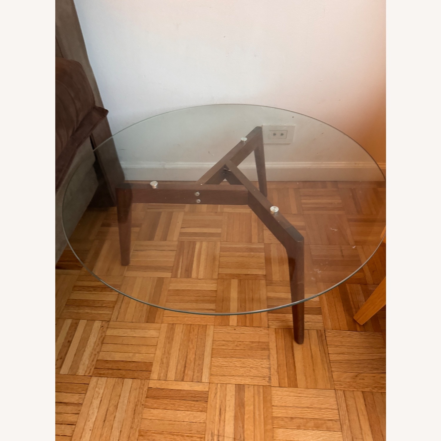 Article Clarus 31.5" Glass Coffee Table Walnut - image-1