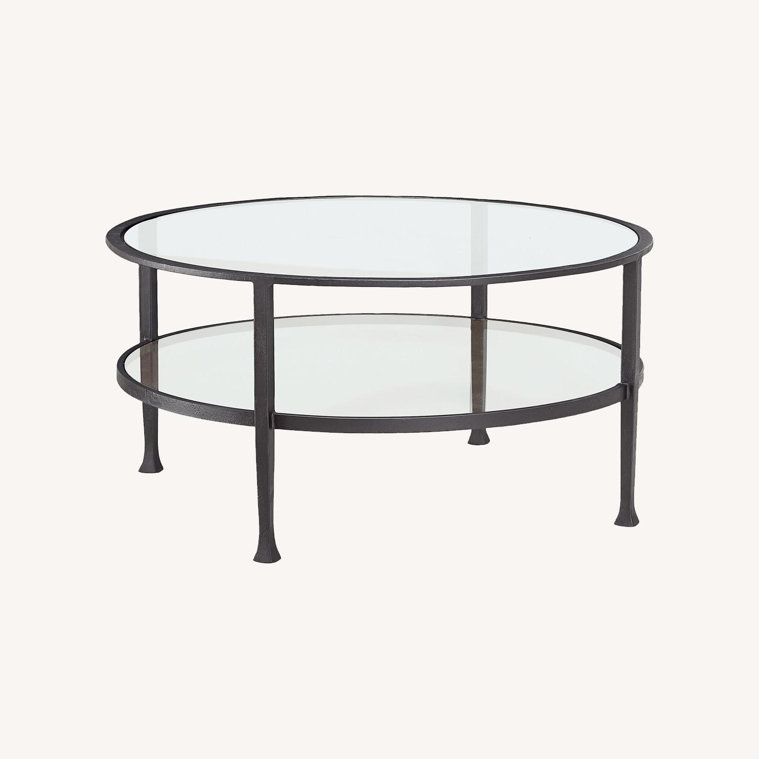Pottery Barn Tanner Glass Top Coffee Table - image-0
