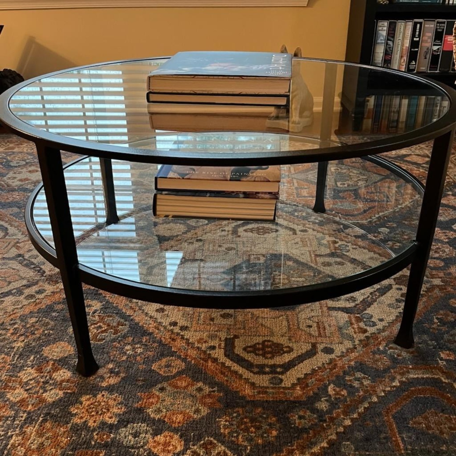 Pottery Barn Tanner Glass Top Coffee Table - image-1