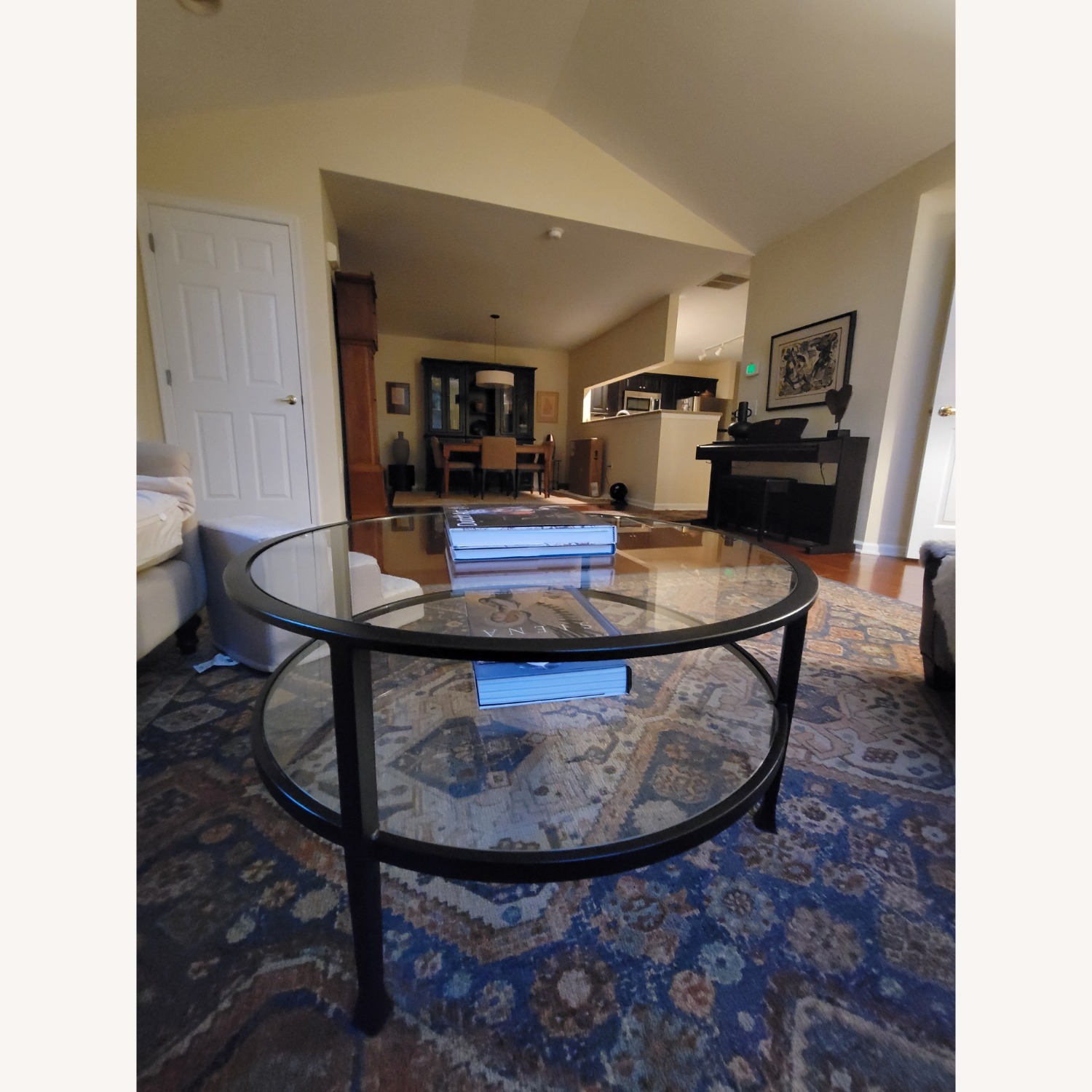 Pottery Barn Tanner Glass Top Coffee Table - image-3