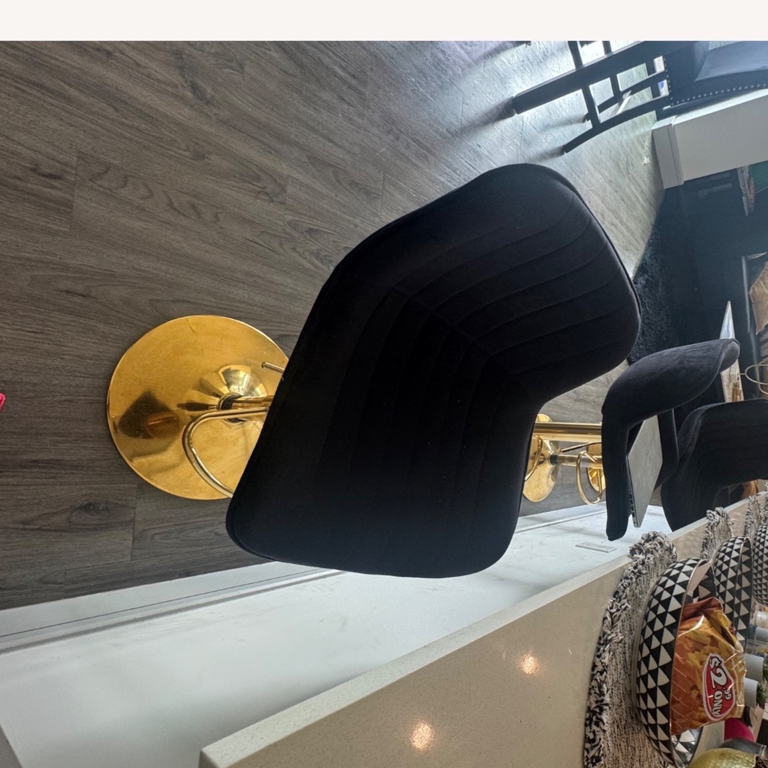 Black and Gold Set of 4 Bar Stools - image-3