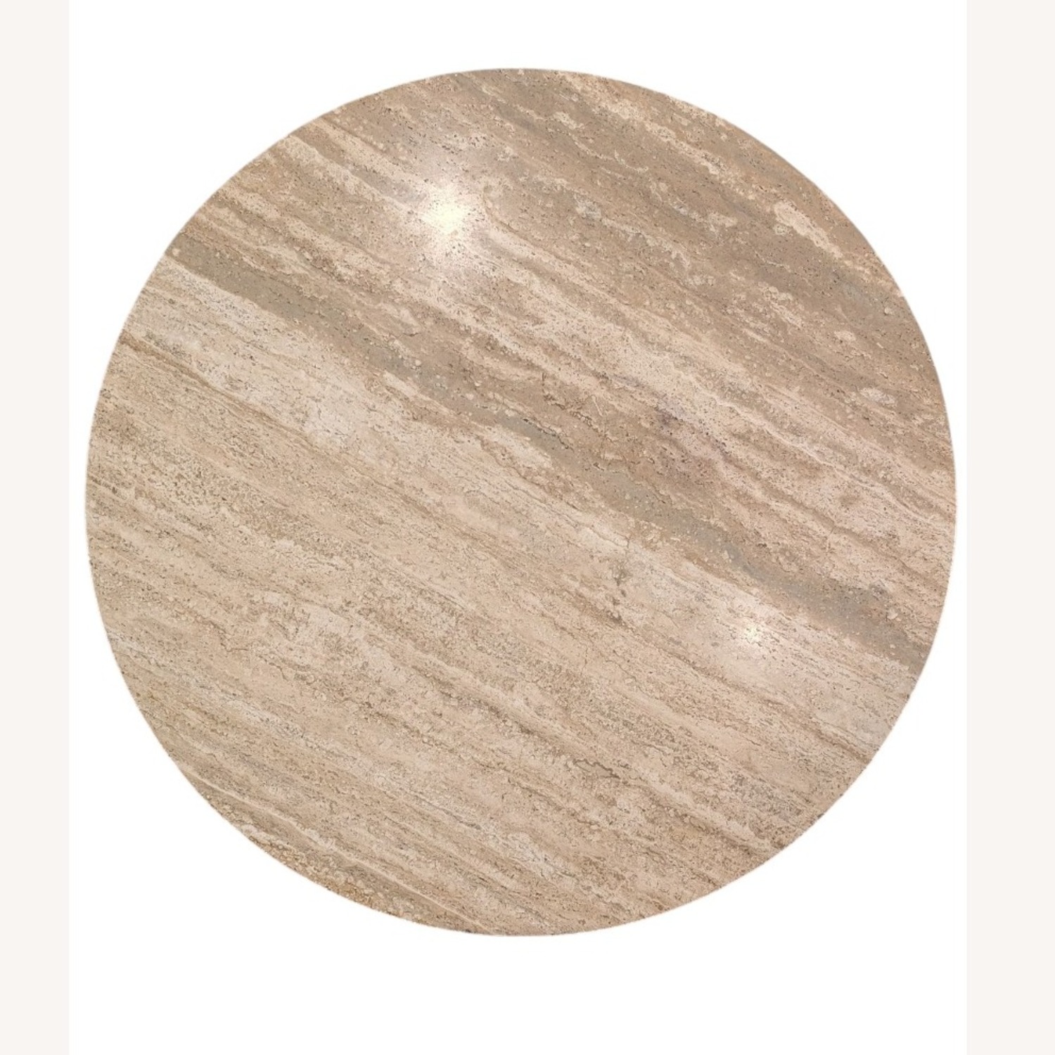 Vintage Round Travertine Coffee Table - image-4