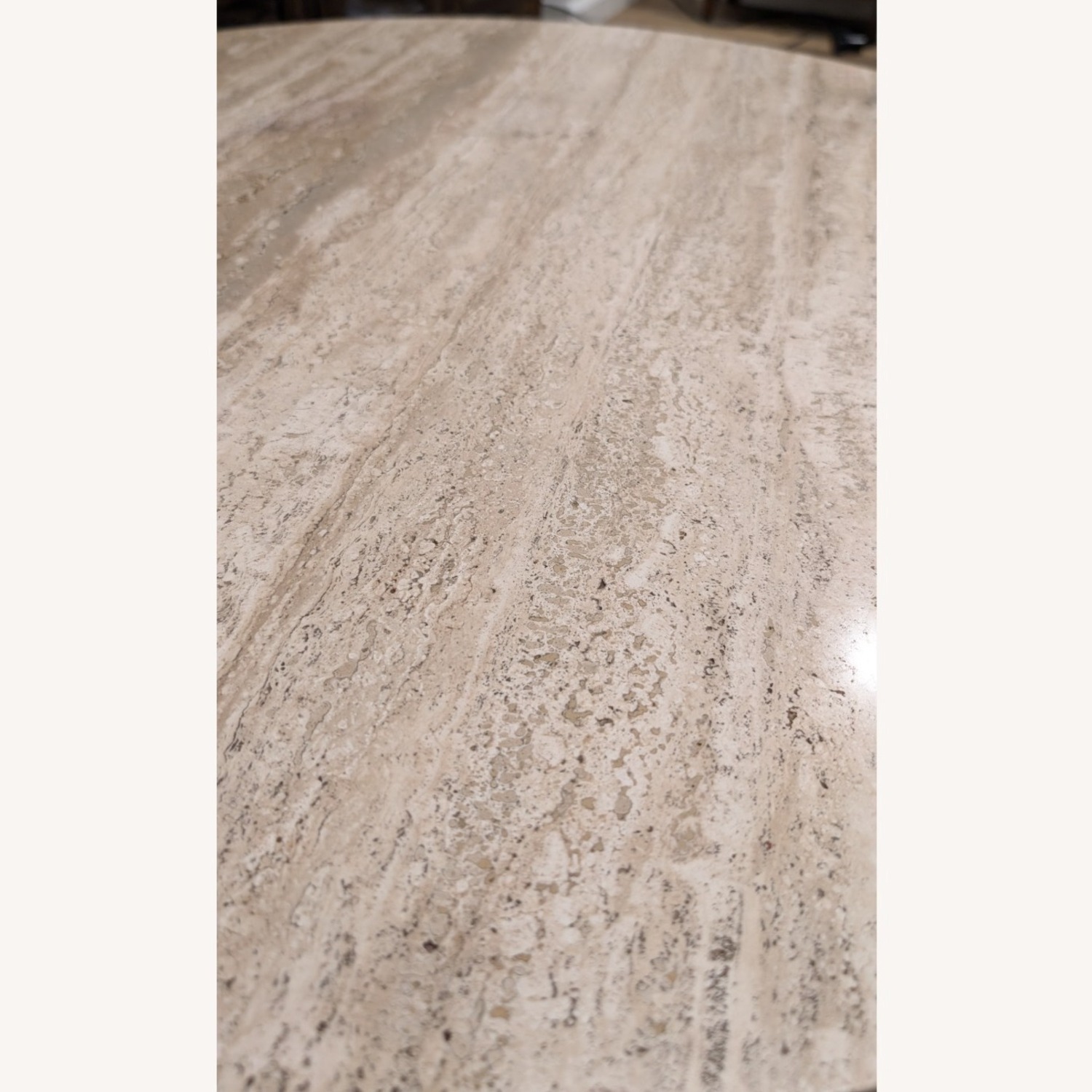 Vintage Round Travertine Coffee Table - image-1