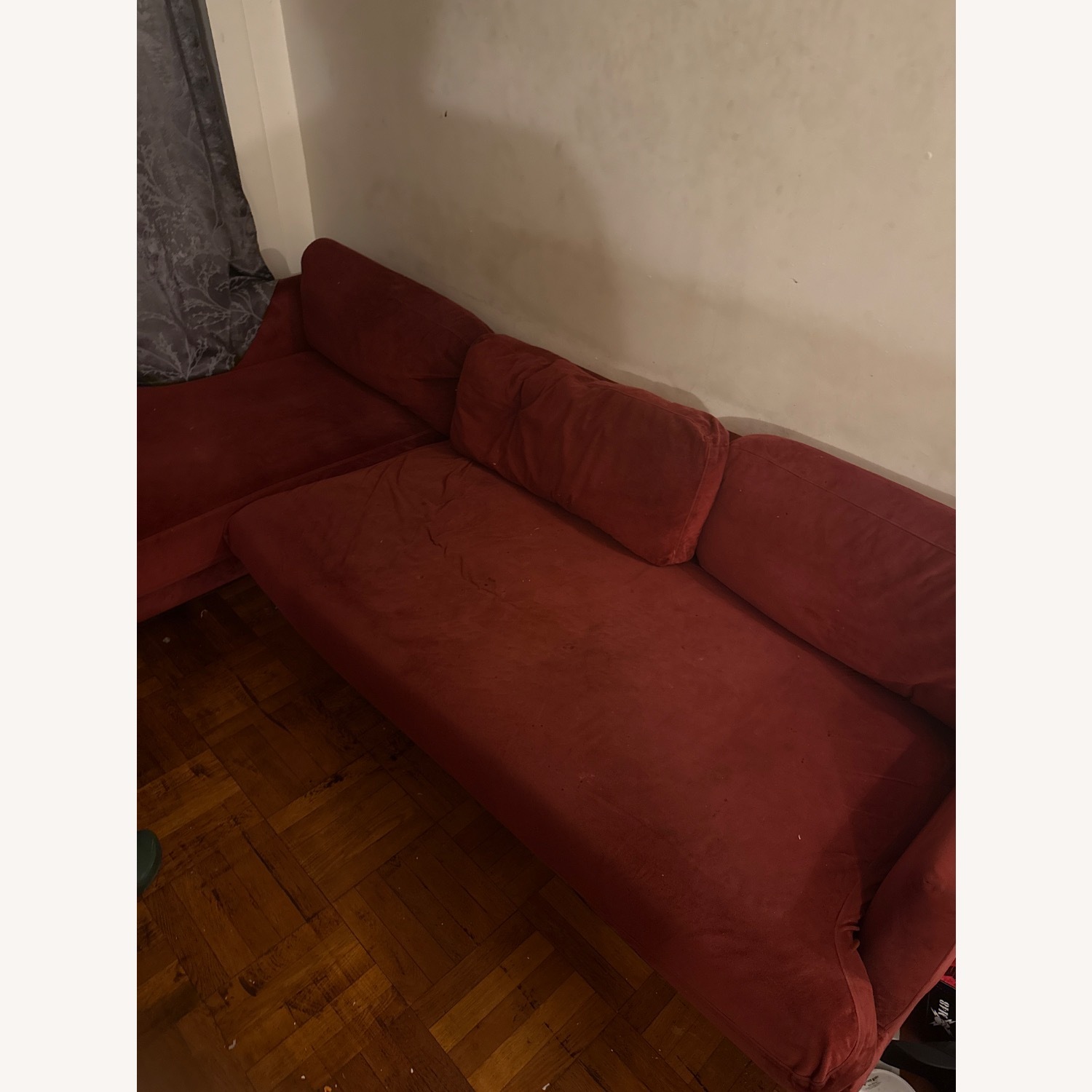 Red Velvet Couch - image-2