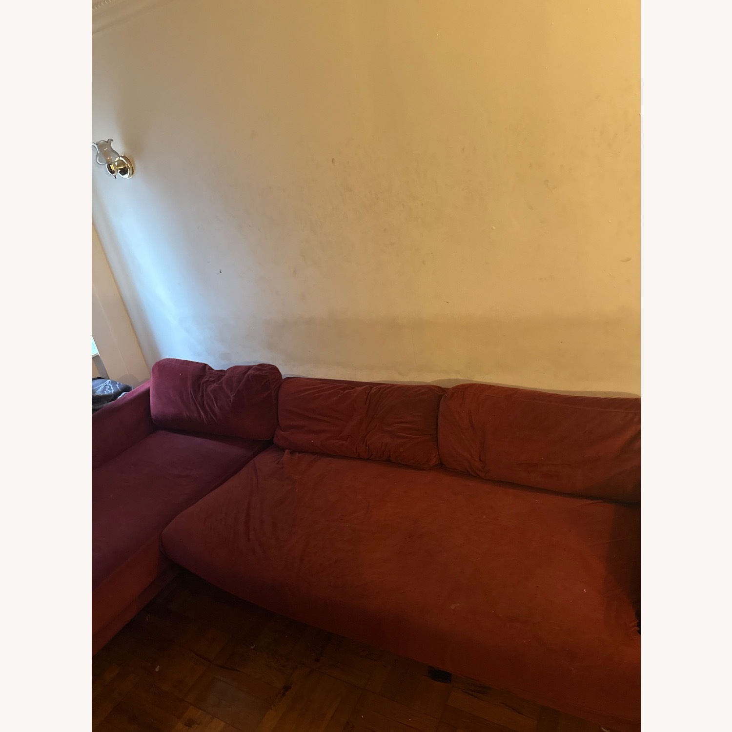 Red Velvet Couch - image-1