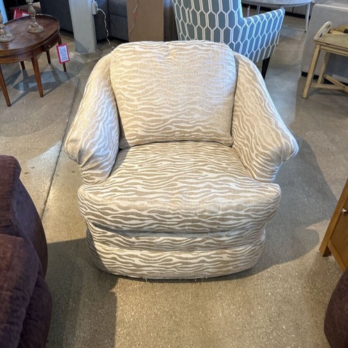 Used Century Zebra Print Fabric Swivel Chair for sale on AptDeco