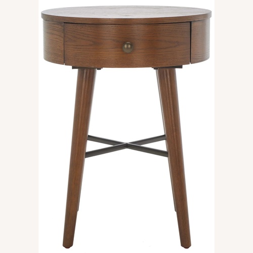 Used Safavieh Modern Round Splayed Leg 1-Drawer Nightstand for sale on AptDeco