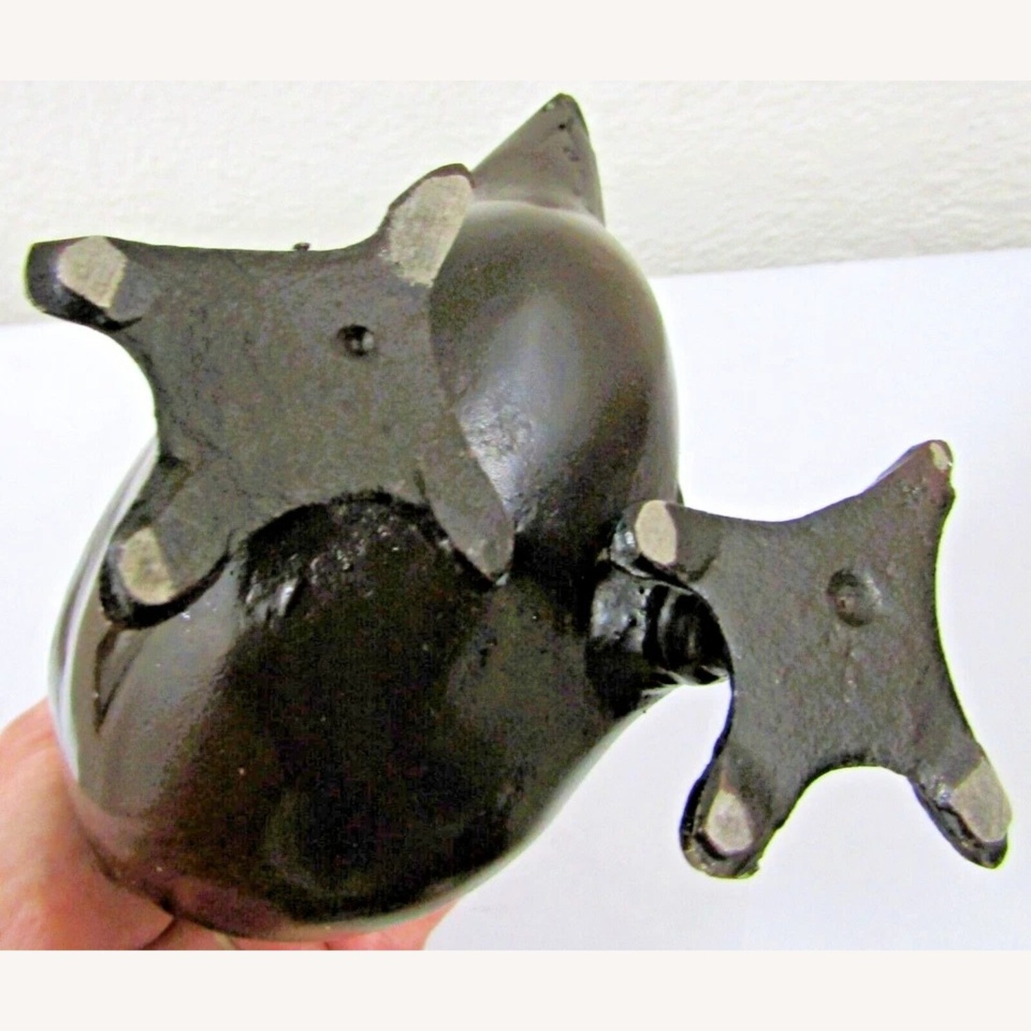 Pair of Vintage Detailed Bronze Geese Sculptures - image-16