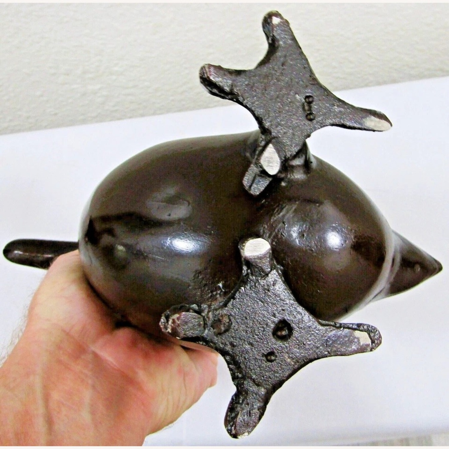 Pair of Vintage Detailed Bronze Geese Sculptures - image-8