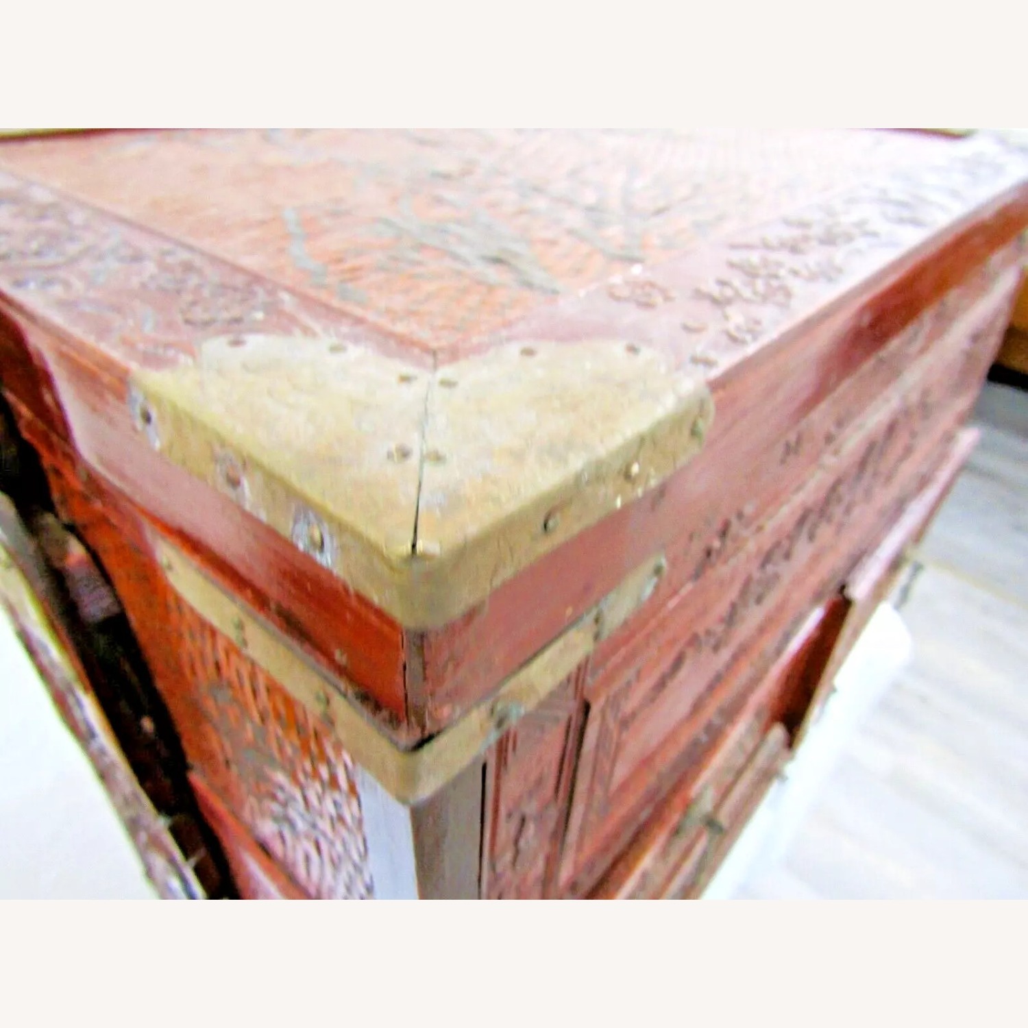 Antique Chinese Rattan Wedding Box - image-20