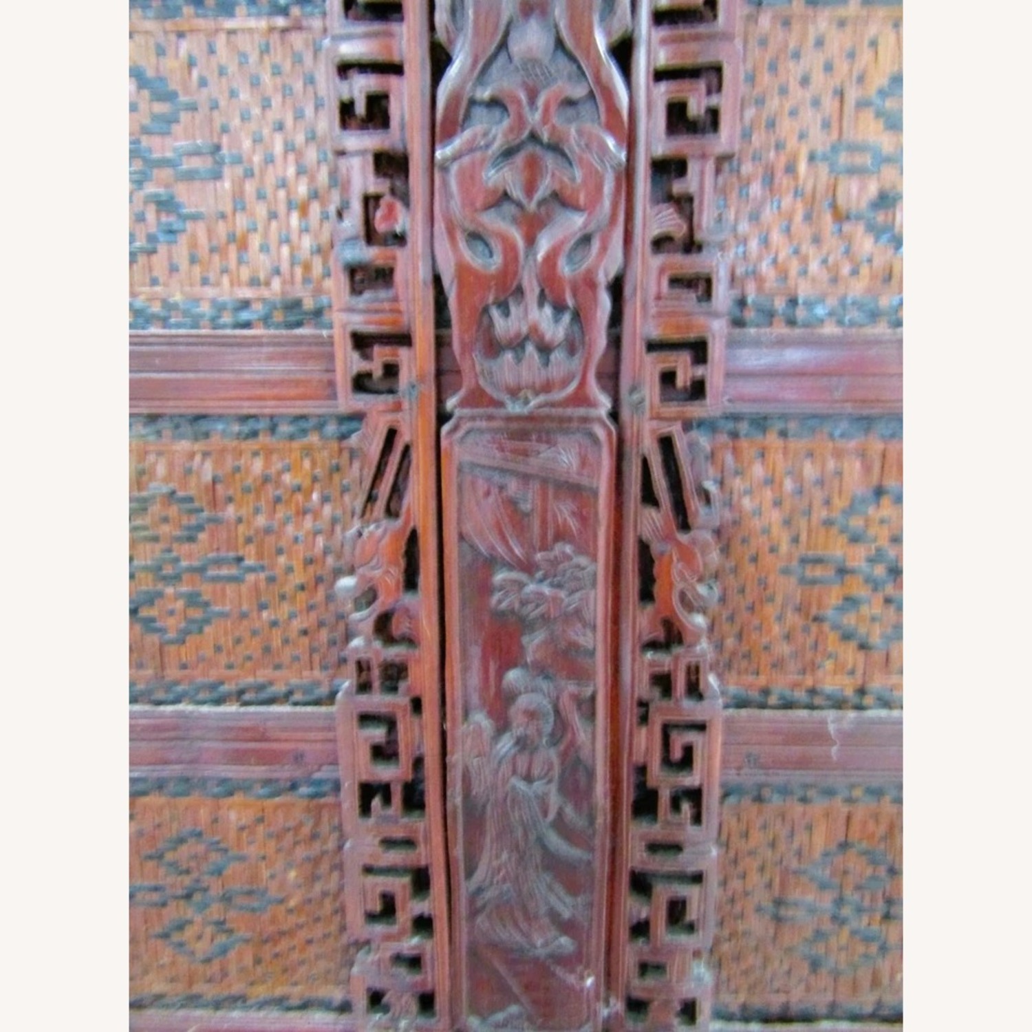 Antique Chinese Rattan Wedding Box - image-9