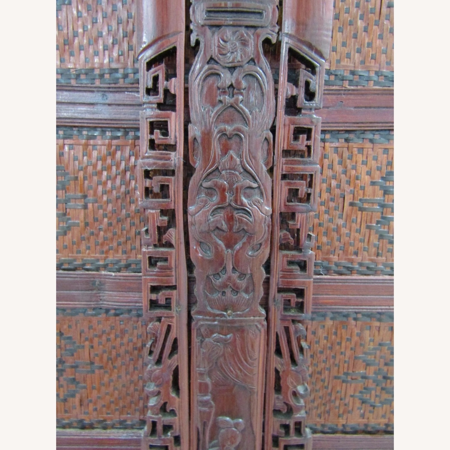 Antique Chinese Rattan Wedding Box - image-16