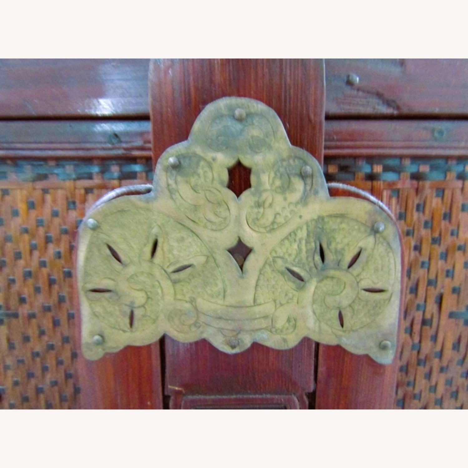 Antique Chinese Rattan Wedding Box - image-8