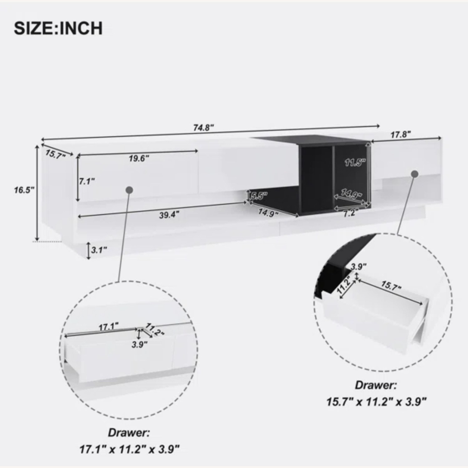 Kaina 74.8" W Storage Credenza - image-5