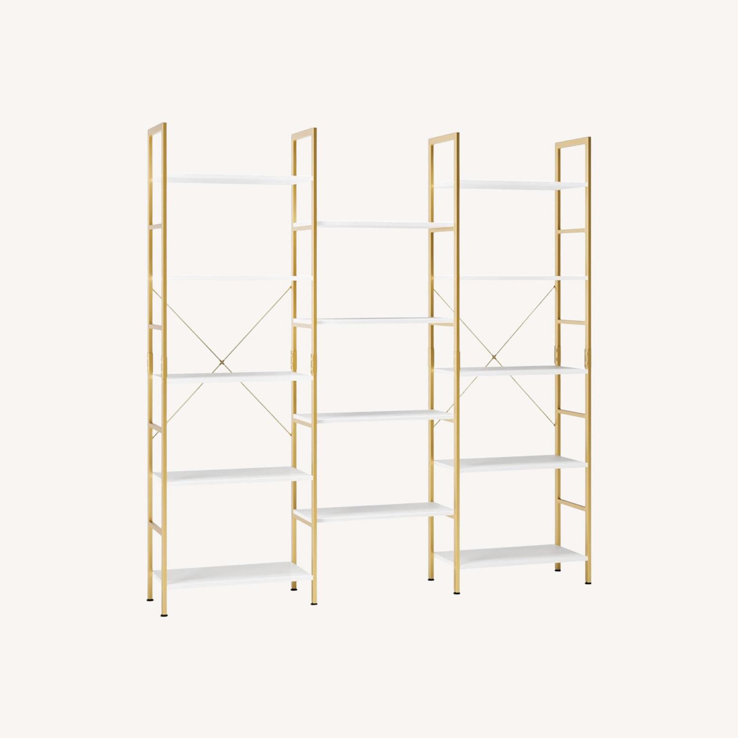 FINETONES Triple Wide 5-Tier Bookshelf - image-0