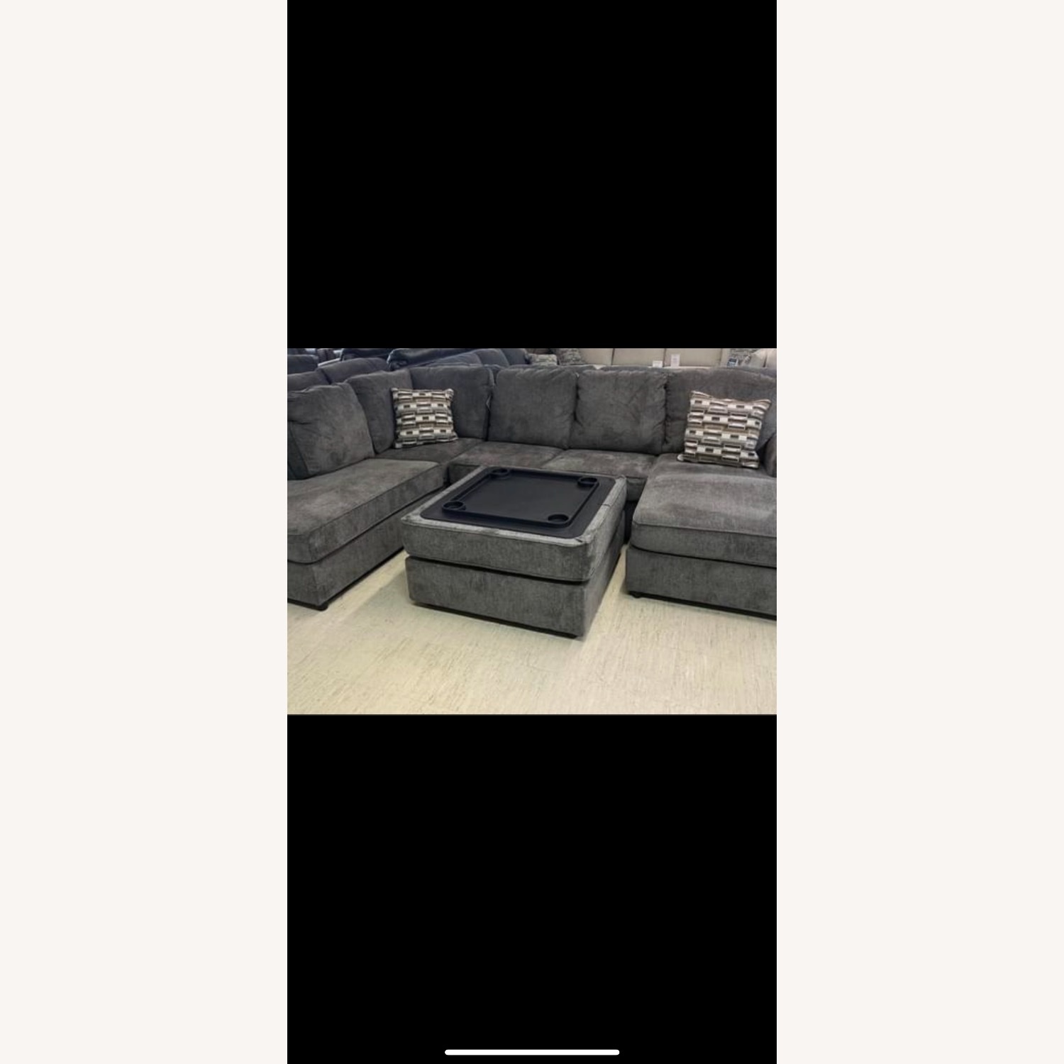 Ballinasloe Grey Sectional With Ottoman Storage - image-1