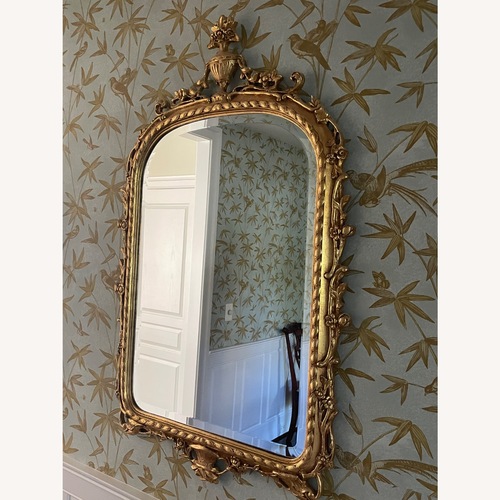 Used Wooden Beveled Mirror with Gold Leaf for sale on AptDeco