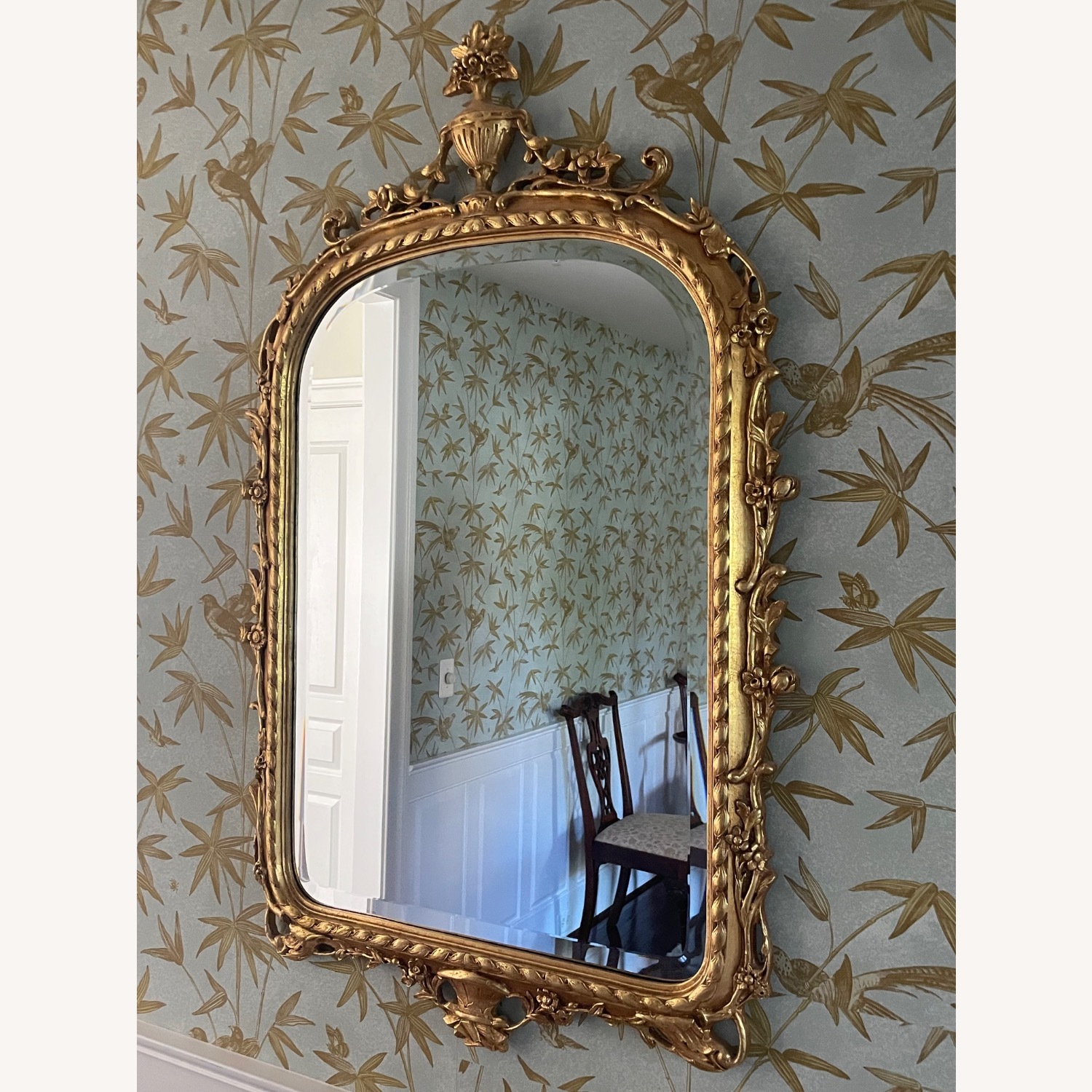 Wooden Beveled Mirror with Gold Leaf - image-2