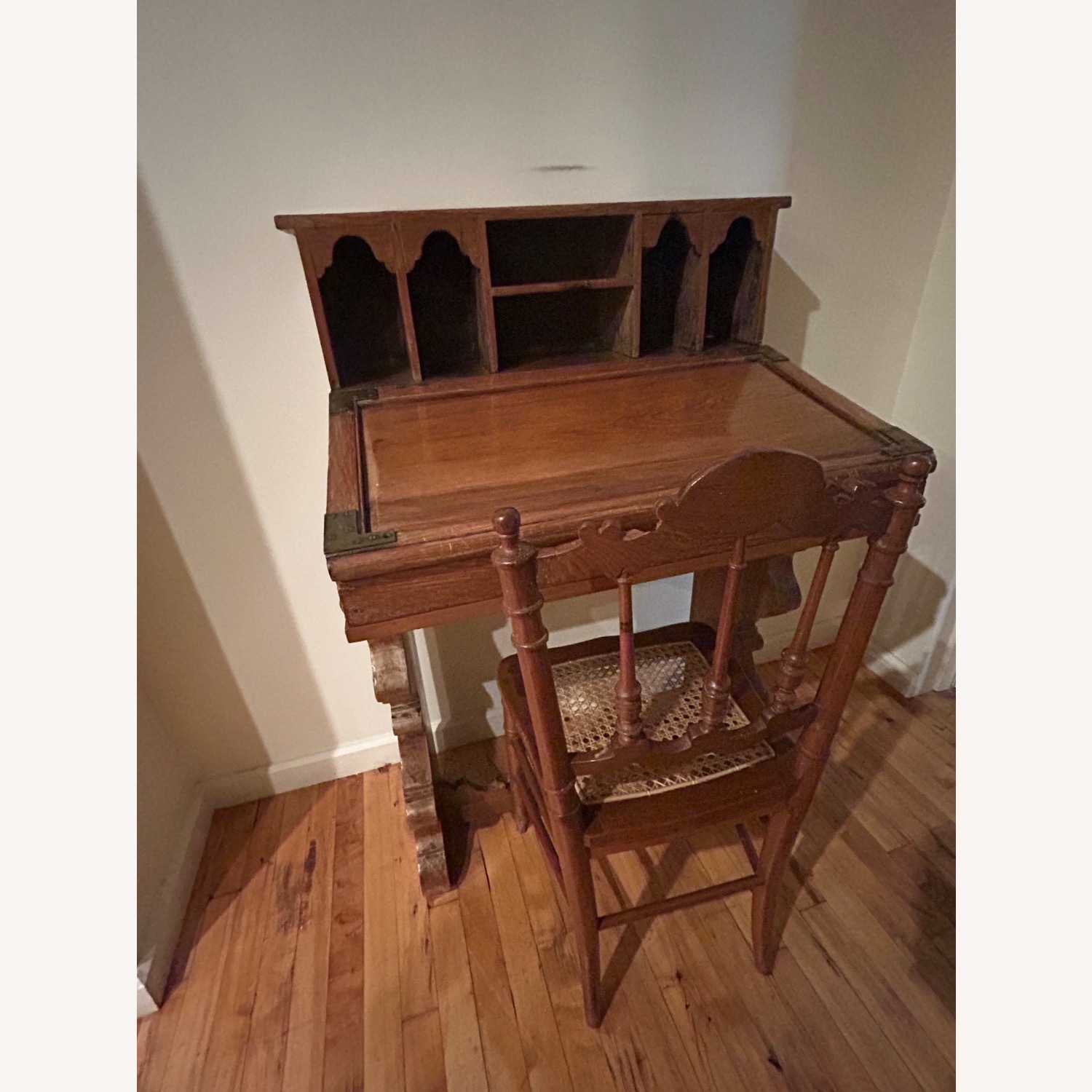 Antique Study Table With Chair - image-1