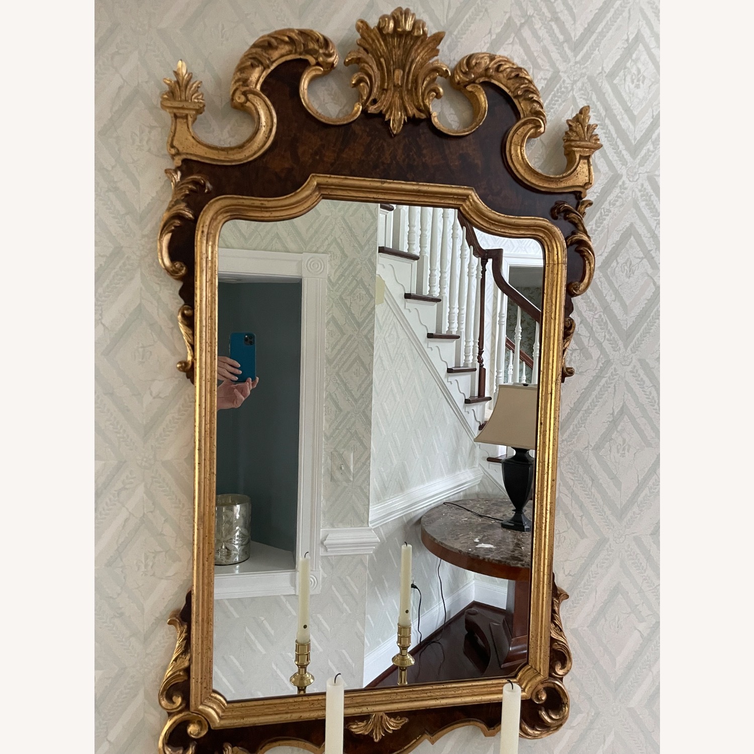 Antique Wooden Mirror - image-1