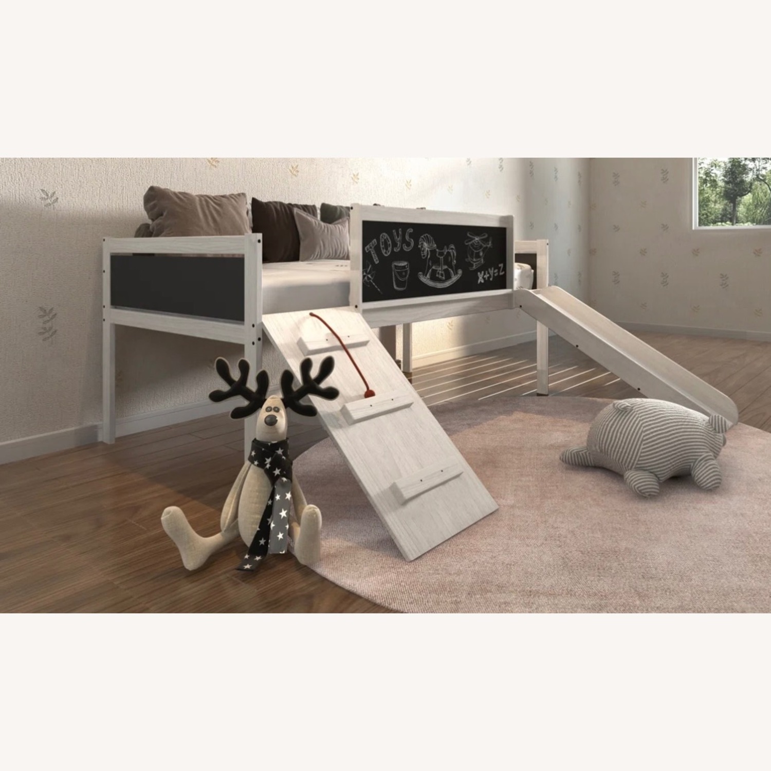 Twin Solid Wood Platform Loft Bed by Donco Kids - image-1