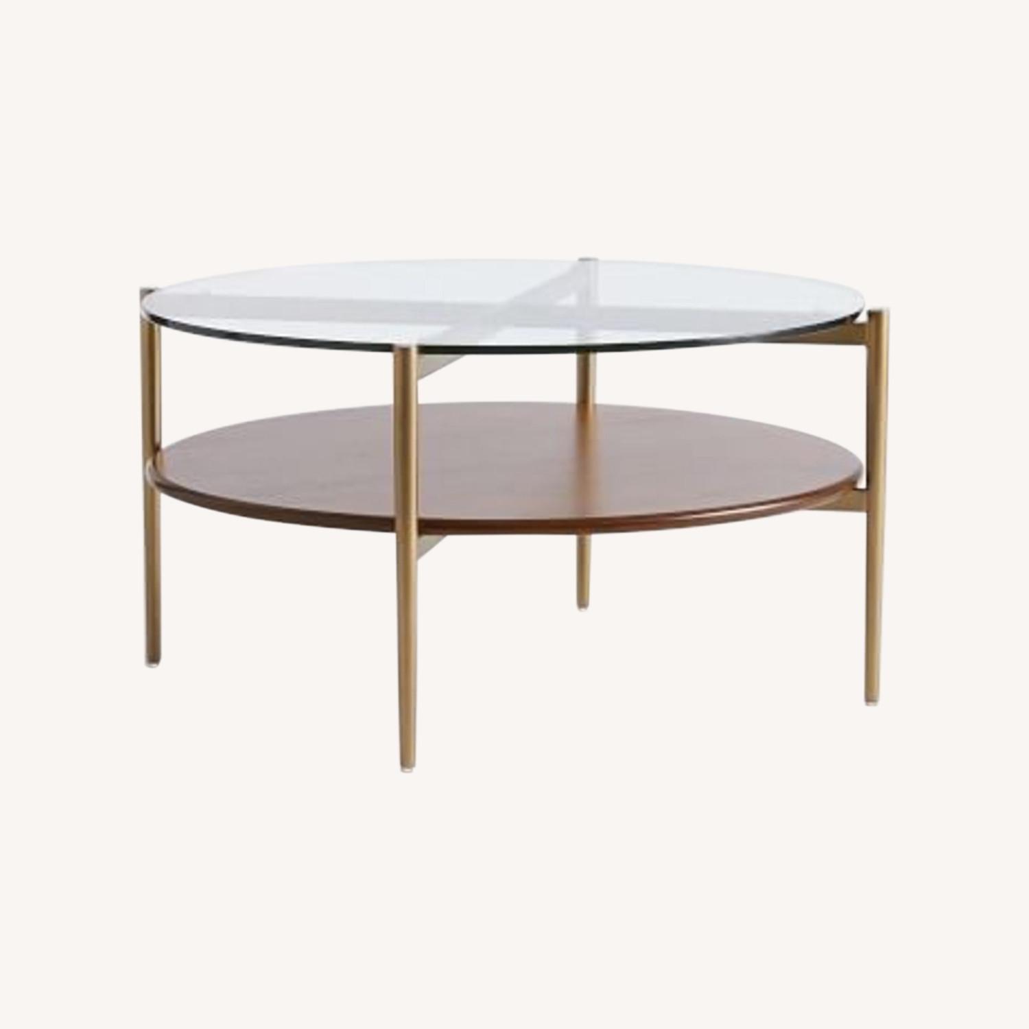 Mid-Century Art Display Round Coffee Table 34" - image-0