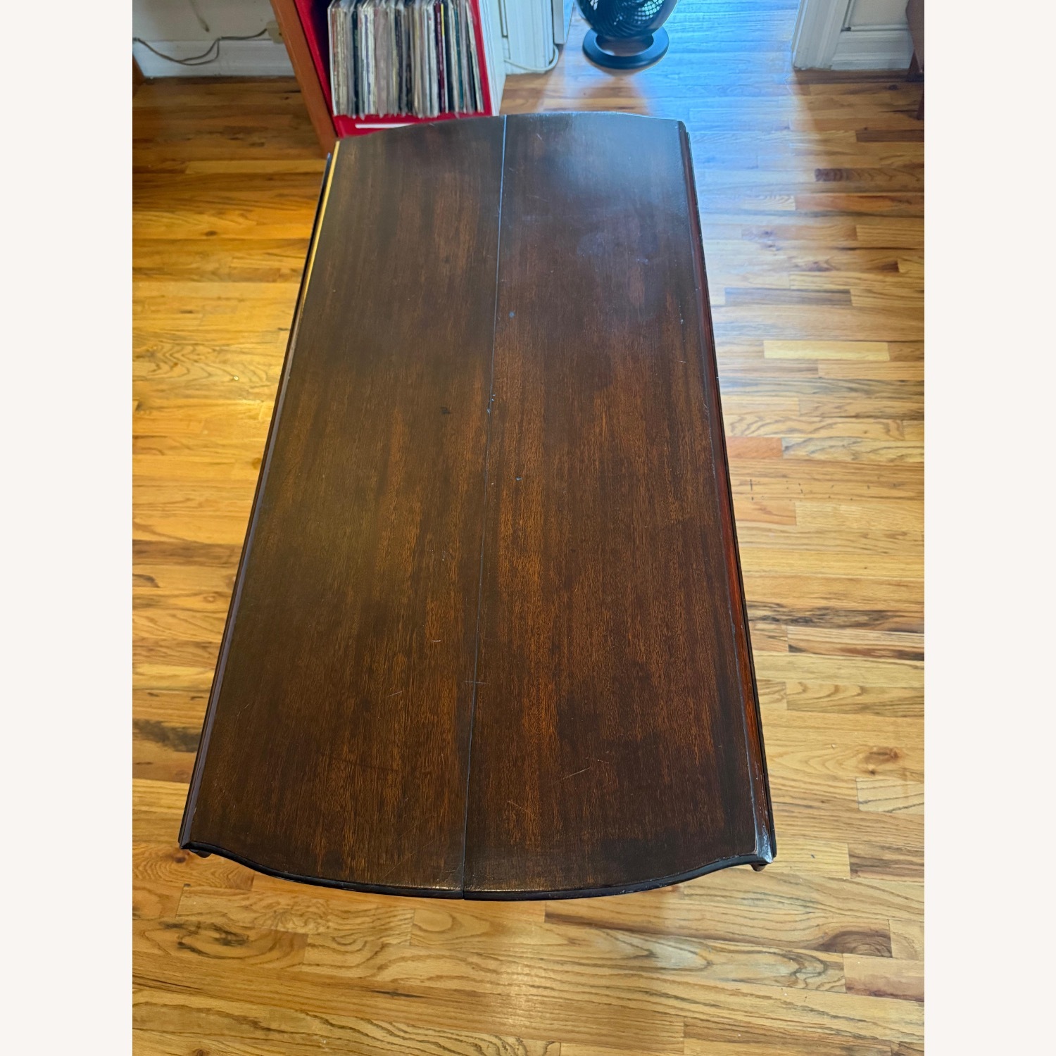 Antique Dark Wood Drop Leaf Table - image-7