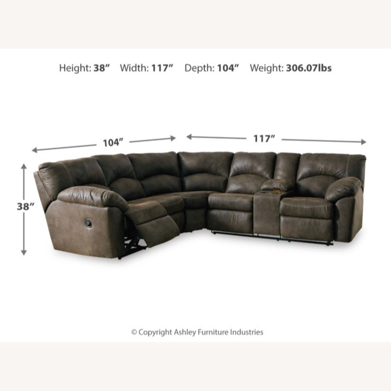 Tambo 2-Piece Manual Reclining Sectional - image-1