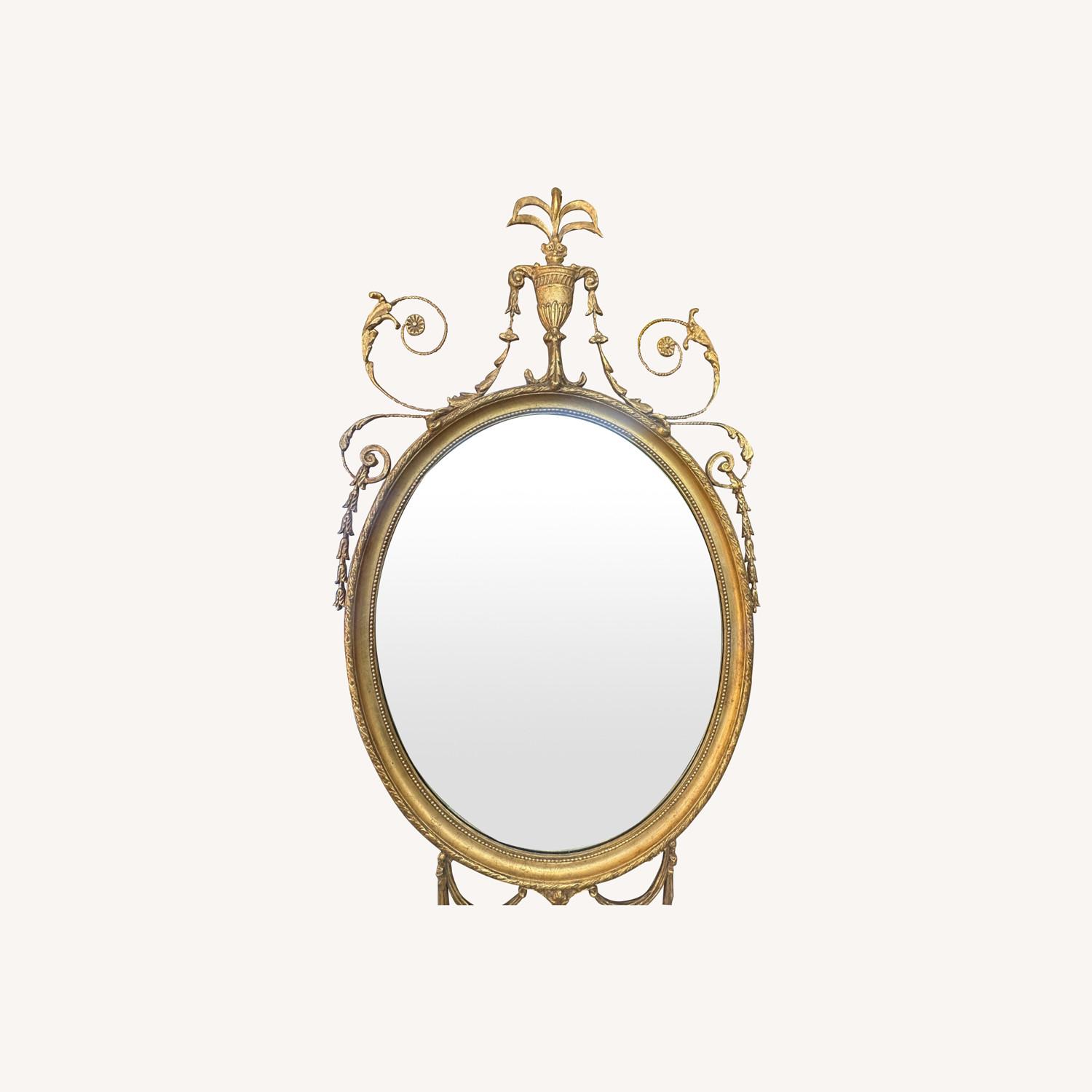 Antique Oval Mirror 47" H x 24" W x 2" D - image-0