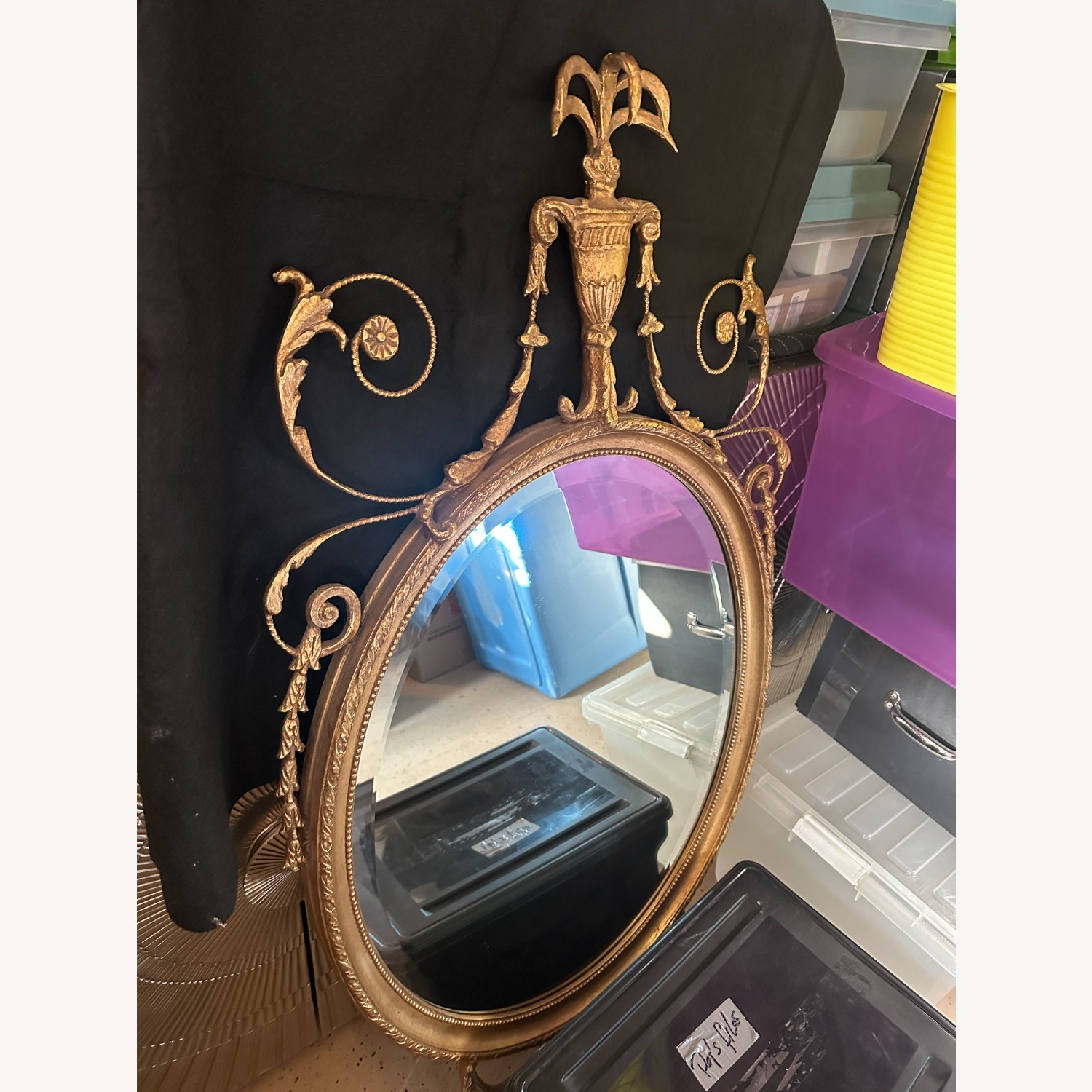 Antique Oval Mirror 47" H x 24" W x 2" D - image-4