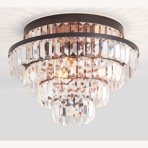 Used Pottery Barn Gemma Crystal Flushmount Light for sale on AptDeco