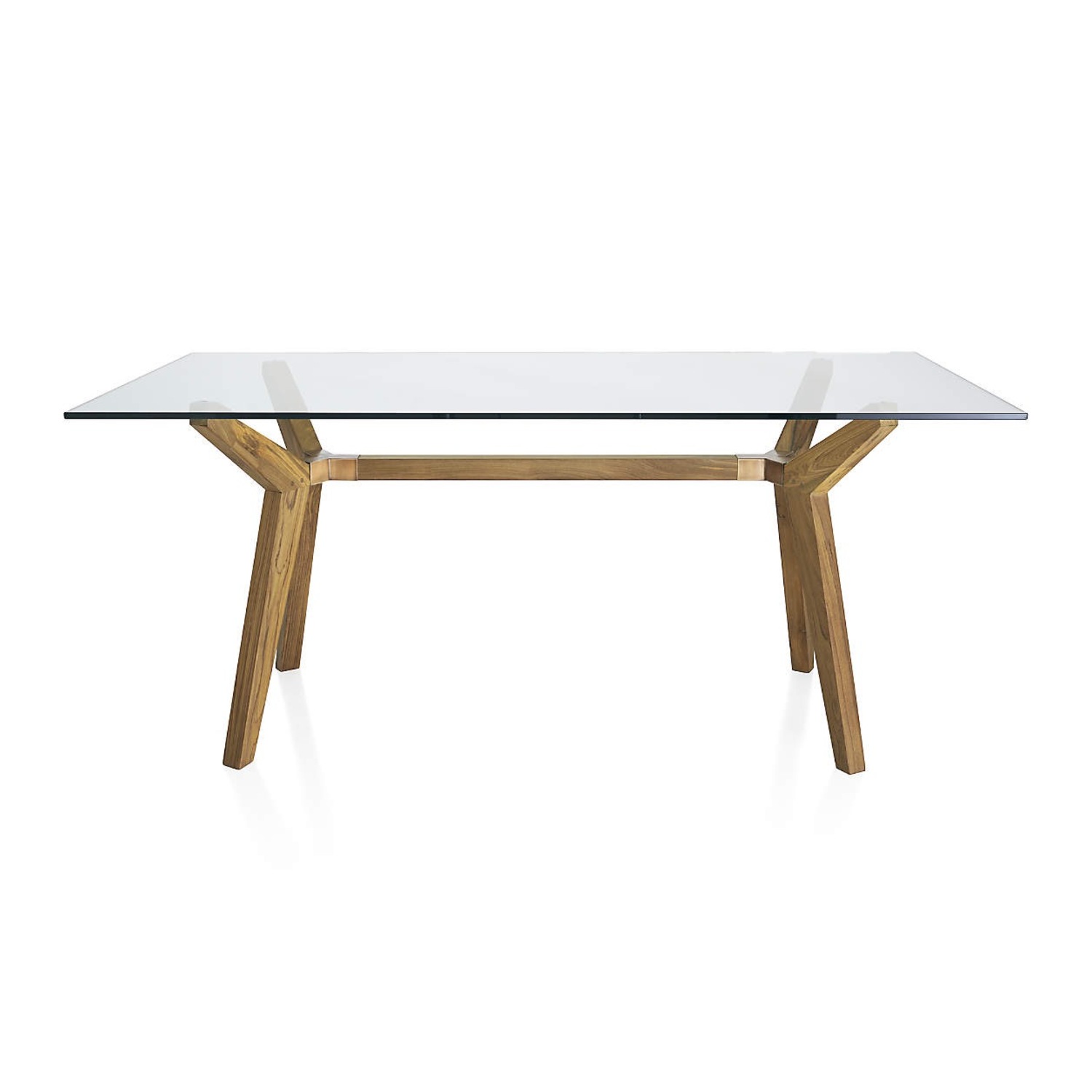 Crate & Barrel Strut (Glass/Oak) Work Table - image-1