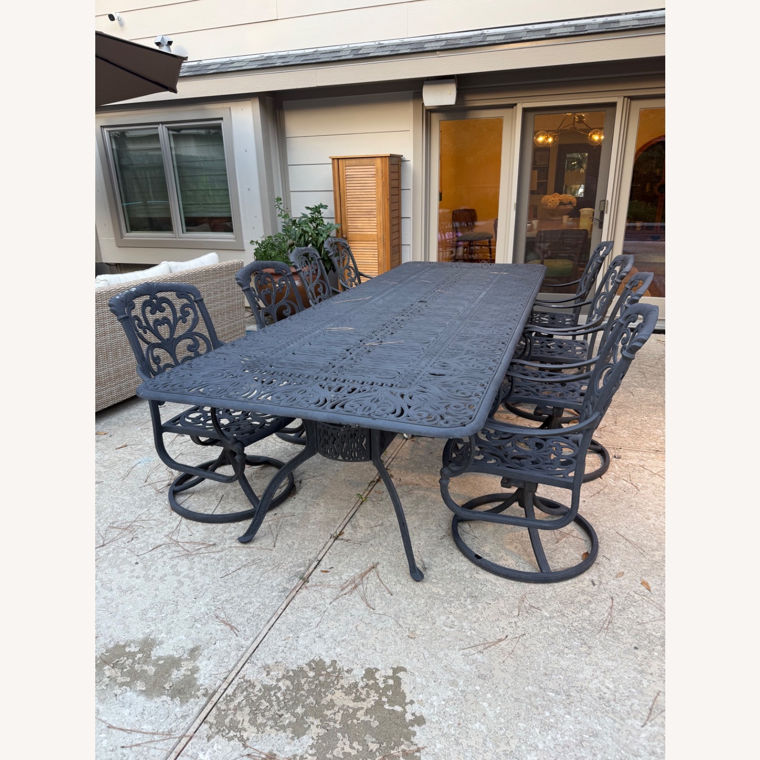 9 Piece Cast Aluminum Outdoor Table and Chairs - image-2