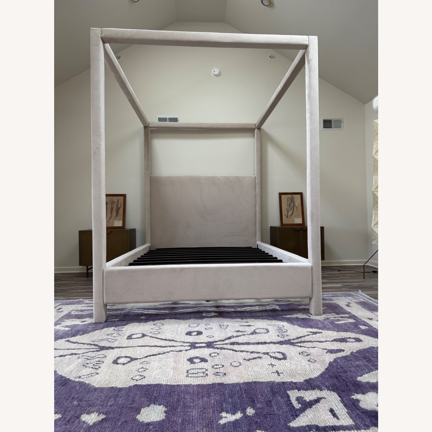 Z Gallerie Paloma Pearl Velvet Canopy Bed  - image-1