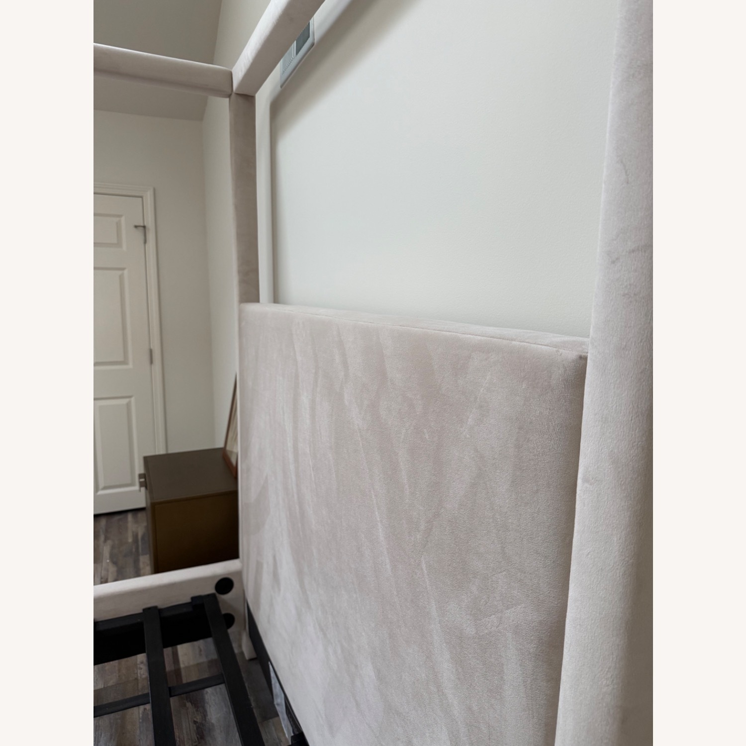 Z Gallerie Paloma Pearl Velvet Canopy Bed  - image-5