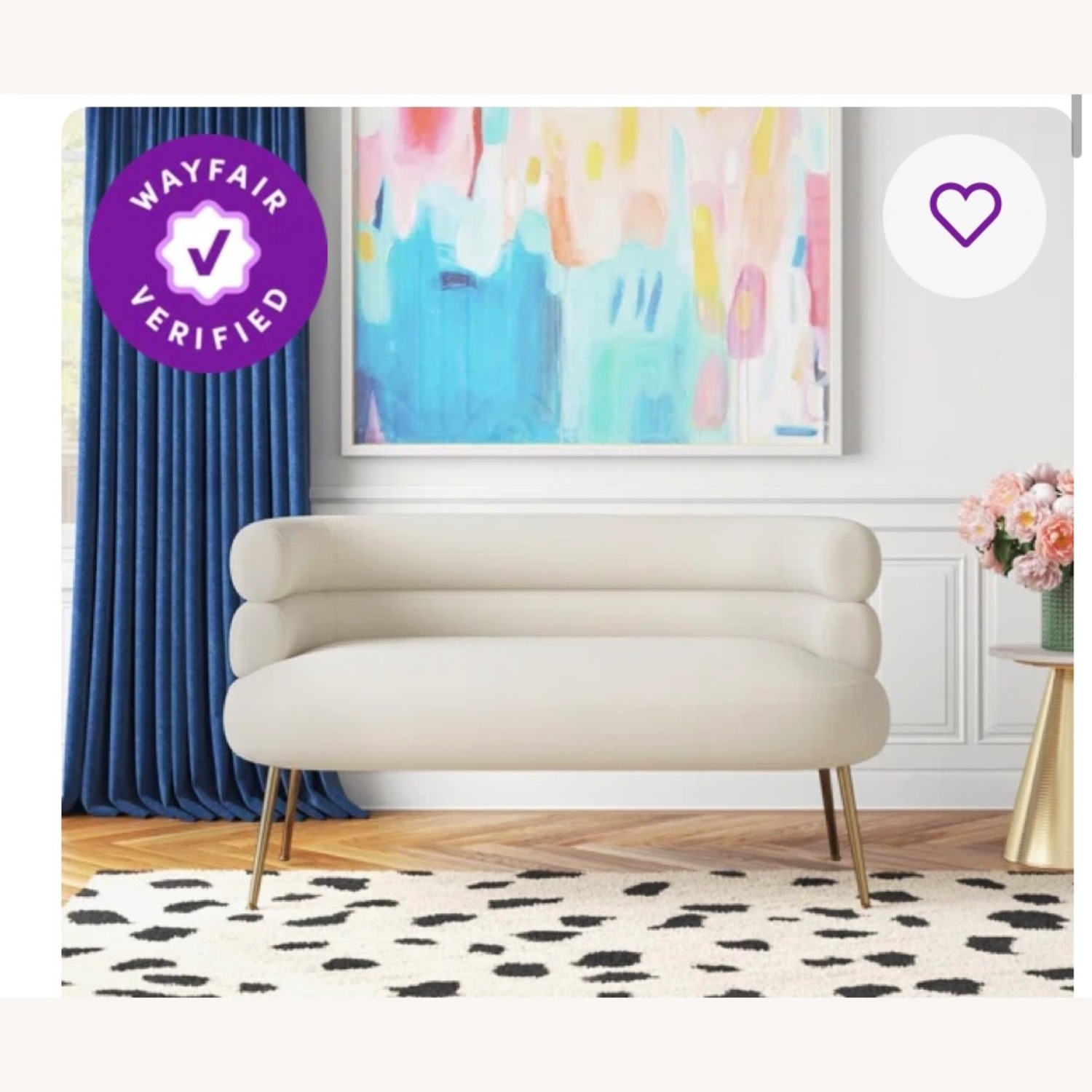 Demetrius Ivory Loveseat - image-1