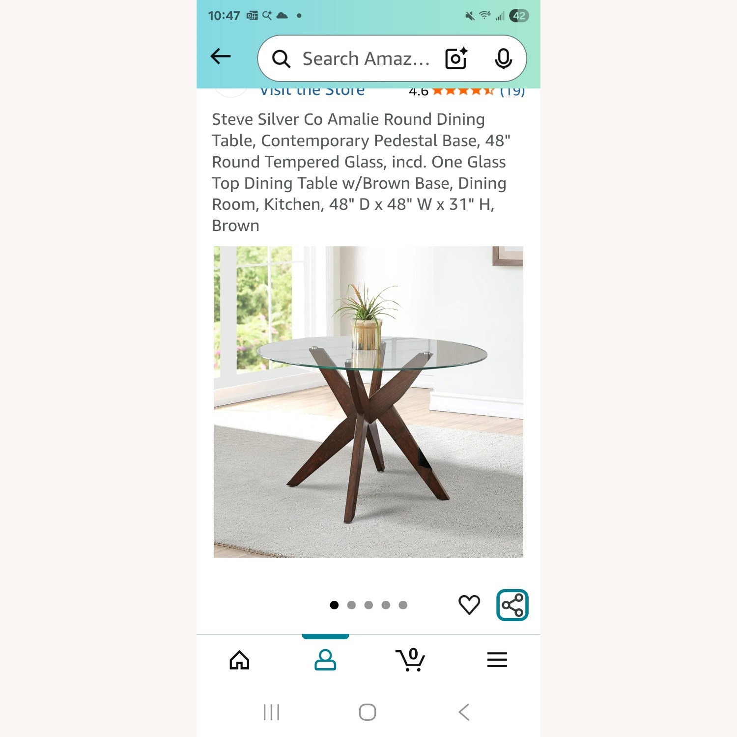 Amalie Glass & Wood Dining Table - image-3